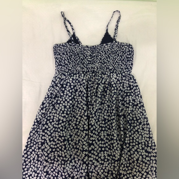 Beautiful navy blue and white cherry blossom a-line dress - Picture 3 of 11